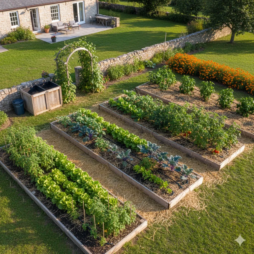 Organic vegetable garden transformation